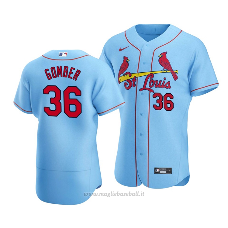 Maglia Baseball Uomo St. Louis Cardinals Austin Gomber Autentico Alternato Blu